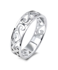 Carve Heart Silver Ring XTR-21